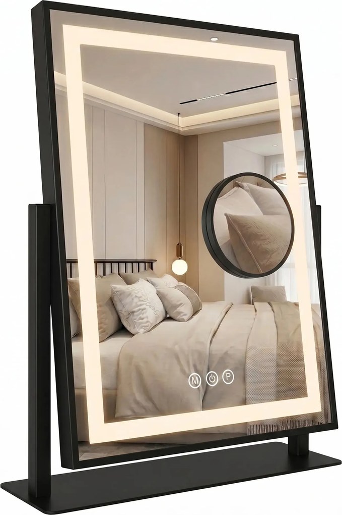 LED Spiegel LUMI Black 30x40cm