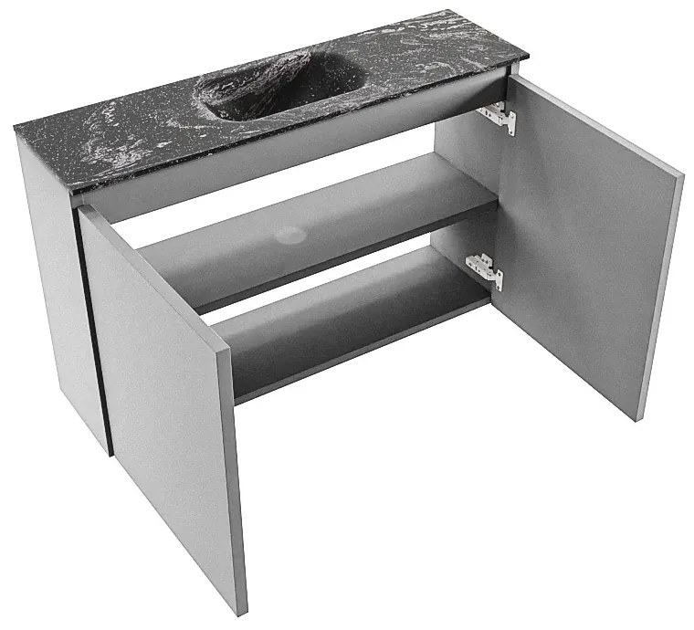 Mondiaz Ture DLux toiletmeubel 80cm plata met wastafel lava midden met kraangat