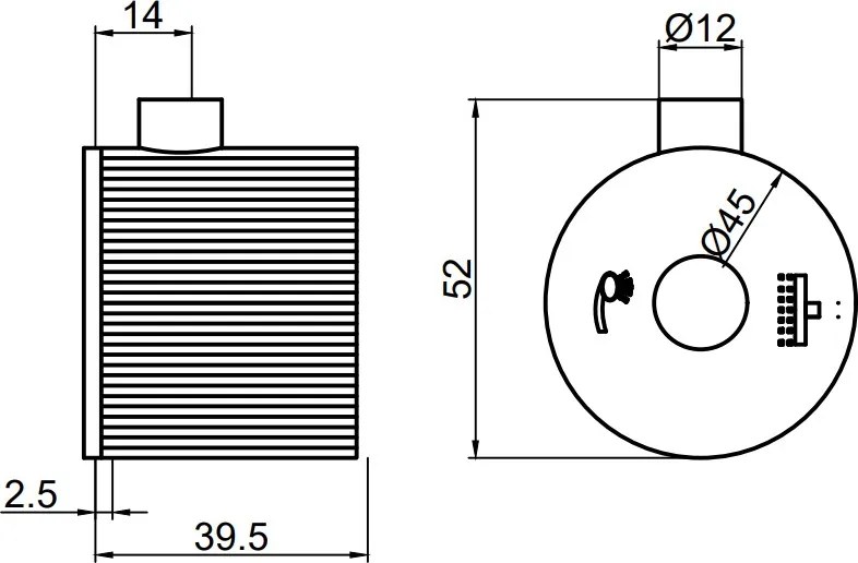 Saniclear Exclusive Stripes omstelknop voor opbouw thermostaatkranen (SK38380, SK22979 en SK22980)