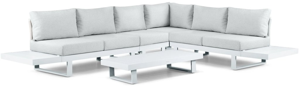 Hoek loungeset 6 personen Aluminium Wit  Lifestyle Garden Furniture Lorenzo