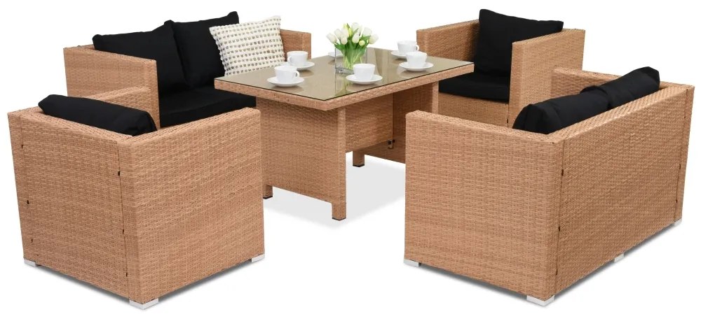 Tuinmeubelen van kunststof rotan Rome Apetito 6 Garden Point honing