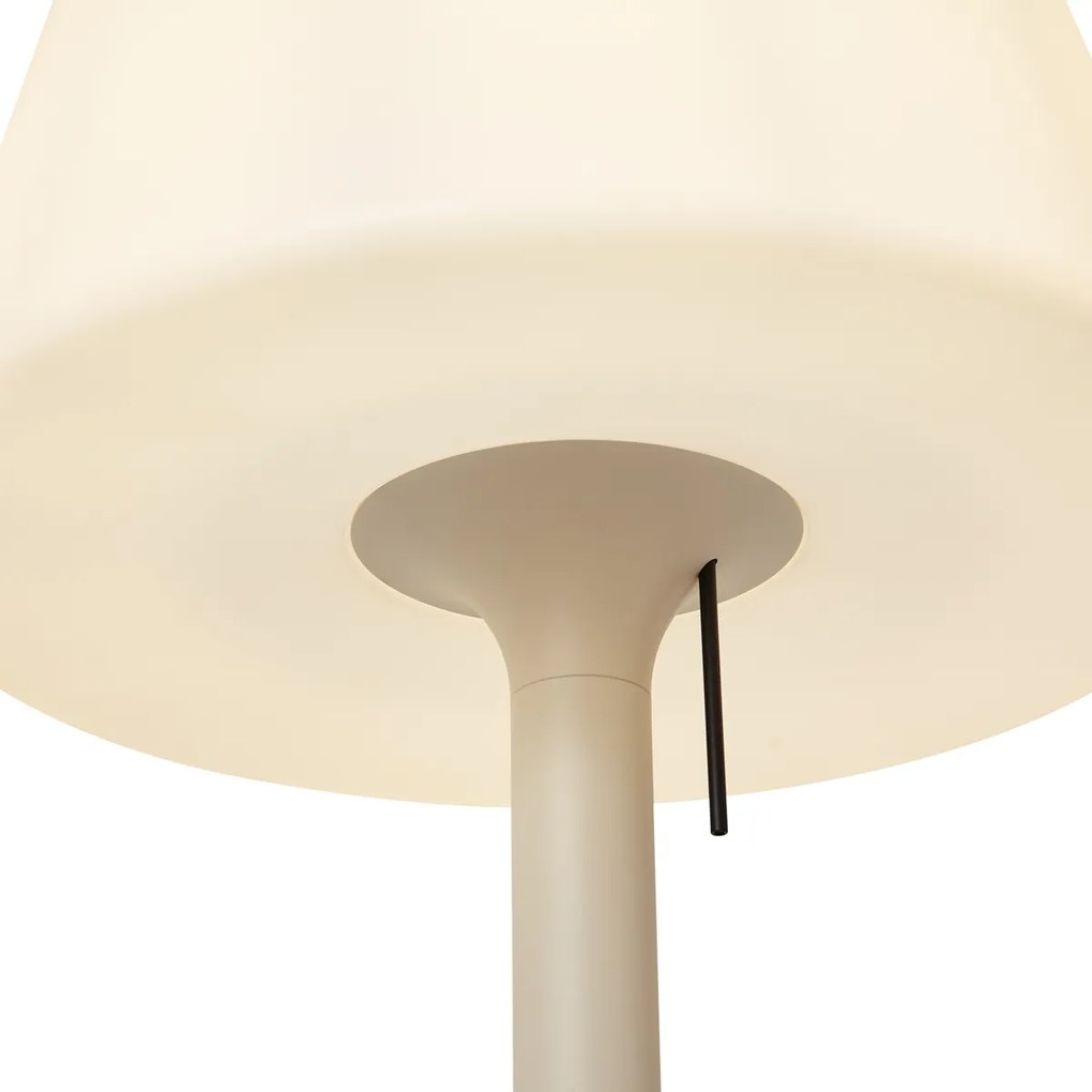 Moderne buiten vloerlamp beige met witte kap IP44 - Big Virginia Modern E27 IP44 Buitenverlichting