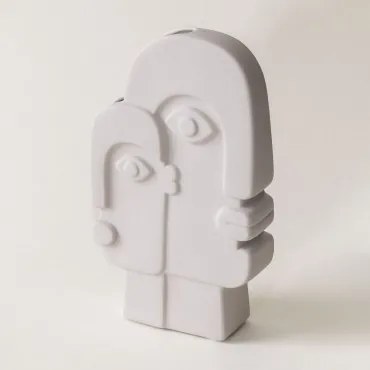 Decoratieve Vaas Van Keramiek Sevan Wit - Sklum