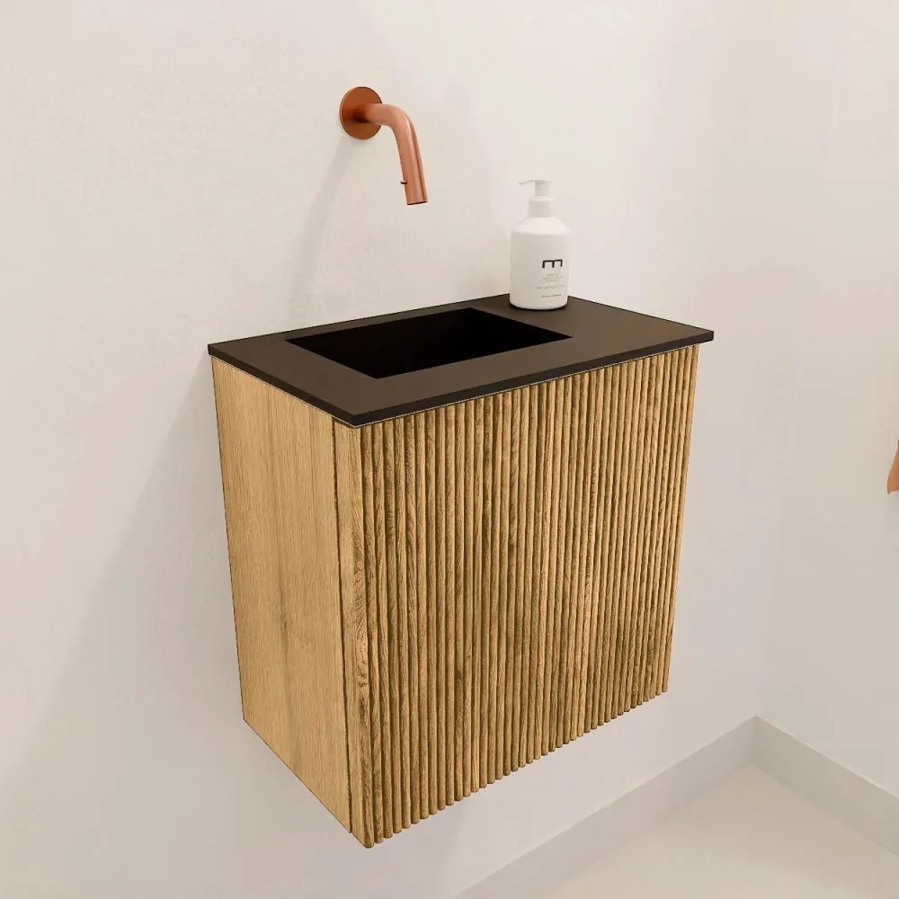 Mondiaz Joya 40cm toiletmeubel oak met wastafel faye links zonder kraangat urban