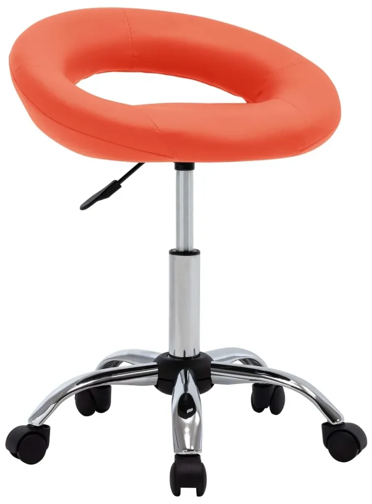 vidaXL Eetkamerstoelen draaibaar 2 st kunstleer oranje