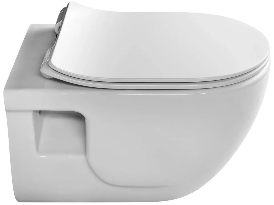 Sapho Brilla randloos toilet met zitting 36.5x53cm wit