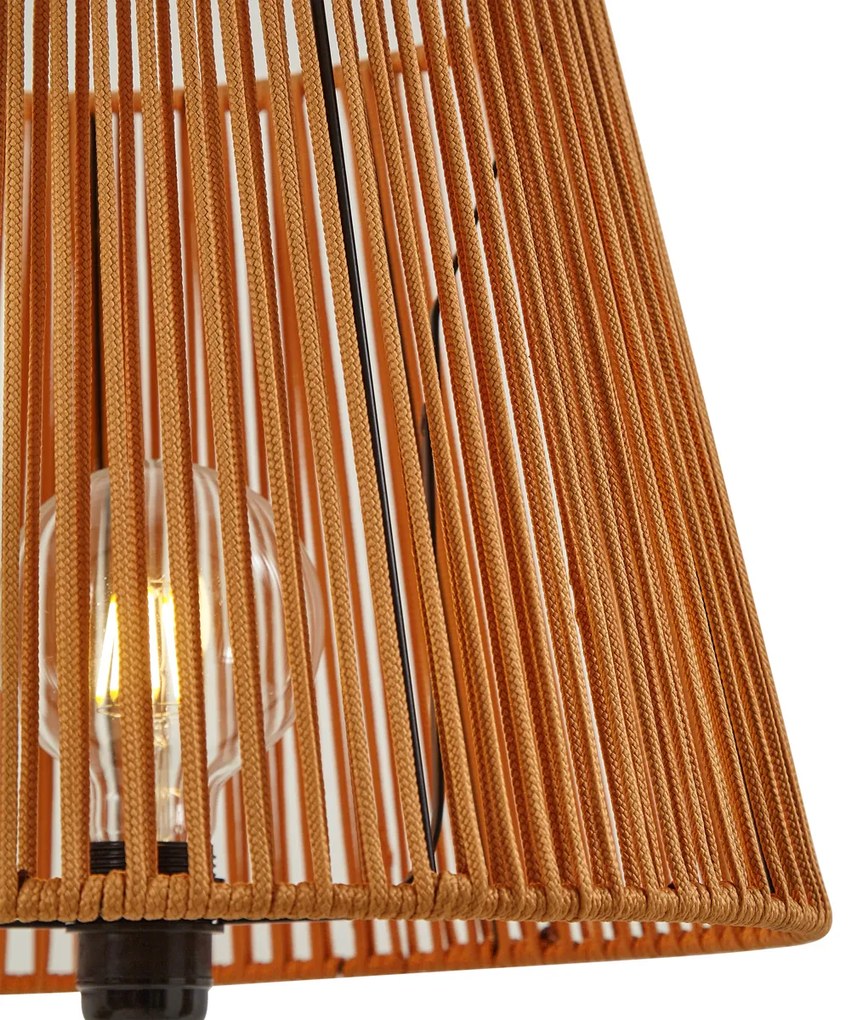 Buiten vloerlamp zwart met kap oranje touw IP44 - Virginia JaylaJapandi E27 IP44 Buitenverlichting rond