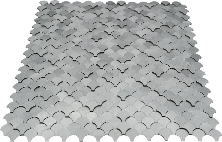 Zelfklevende Mozaïektegels Metaal | Visschub Zilver | 28,8×29,8 cm | Keuken, Bad & WC