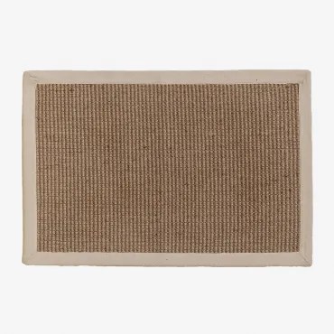 Deurmat In Jute 60x40 Cm Gimendy Gardenia Wit - Sklum