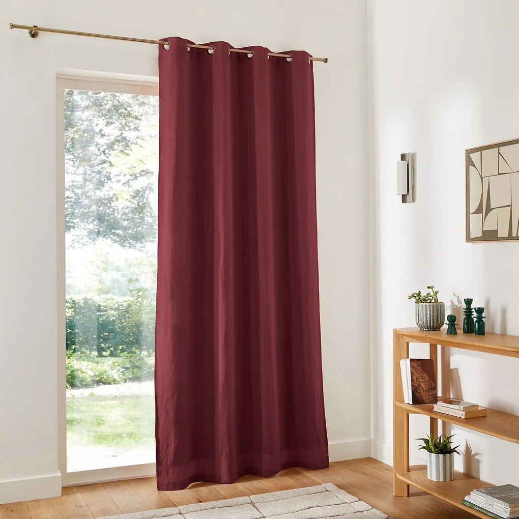 Verduisteringsgordijn in gewassen linnen met oogjes Onega