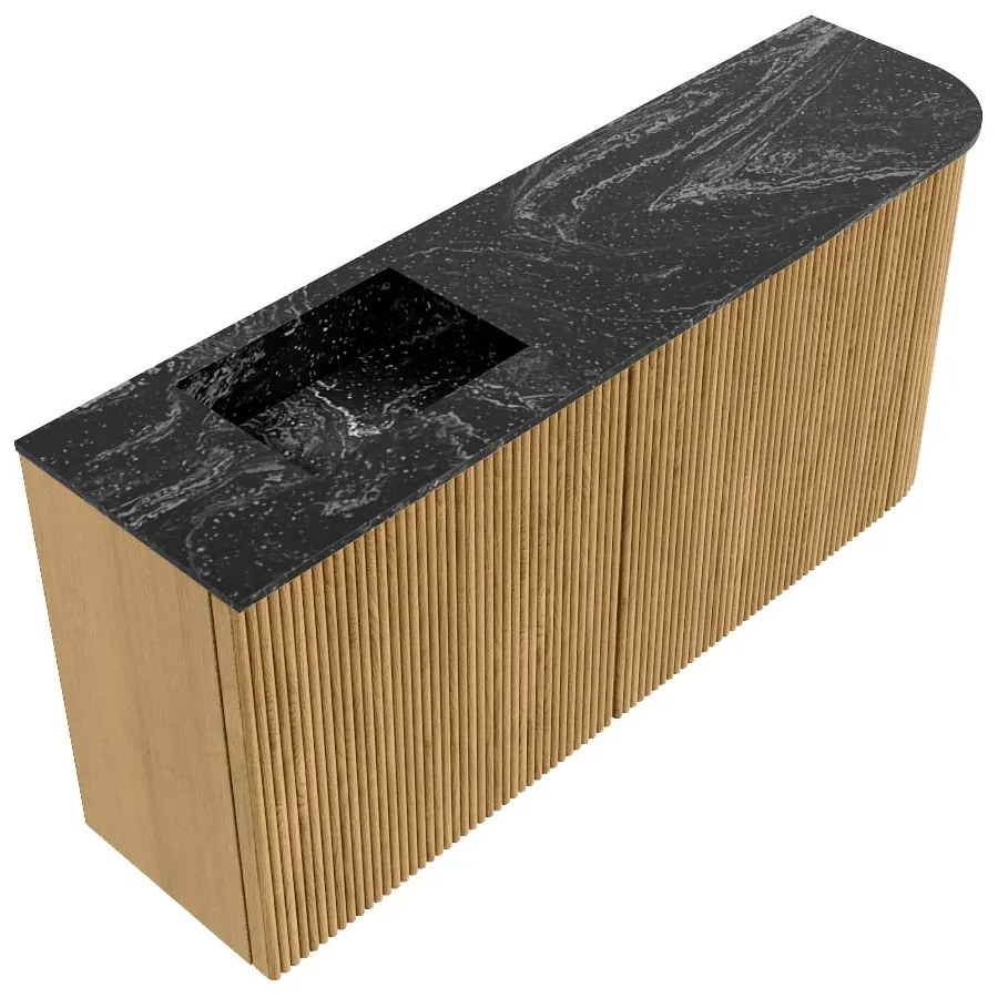 Mondiaz Joya DLux 90cm toiletmeubel ronding rechts oak met wastafel faye links zonder kraangat lava