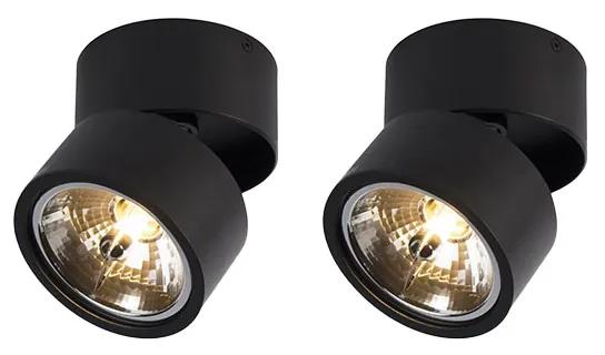 Set van 2 Moderne Spot / Opbouwspot / Plafondspots zwart rond verstelbaar - Go Nine Design, Industriele / Industrie / Industrial, Modern G9 Binnenverlichting Lamp