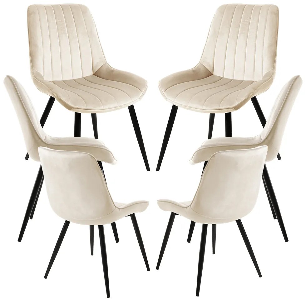 Set 6 Fluwelen Leunstoelen