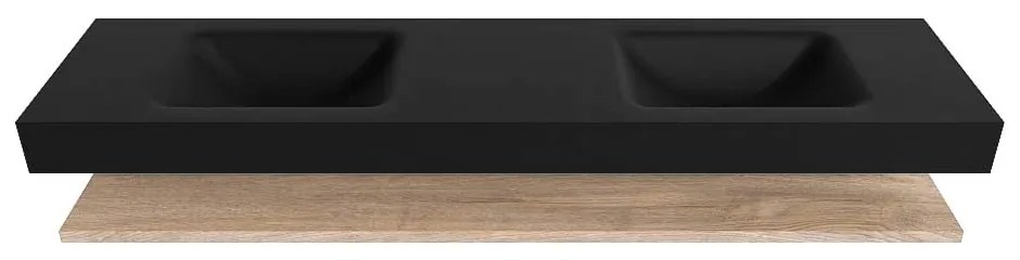 Zaro Alan badmeubel 190cm met planchet washed oak en vrijhangende wastafel cloud dubbel zonder kraangat urban