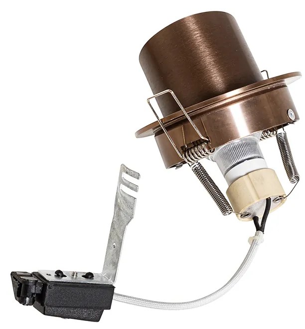 Moderne inbouwspot donkerbrons rond kantelbaar - Installa