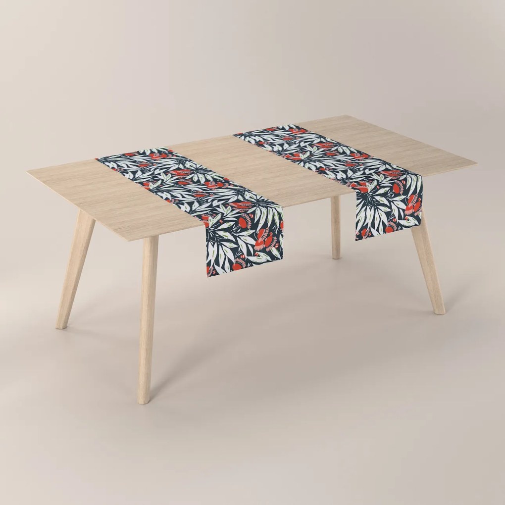 Dekoria Rechthoekige tafelloper, donkerblauw-rood, 40 x 130 cm