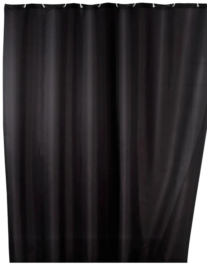 Wenko anti-schimmel douchegordijn 180x200cm polyester uni zwart inclusief ringen