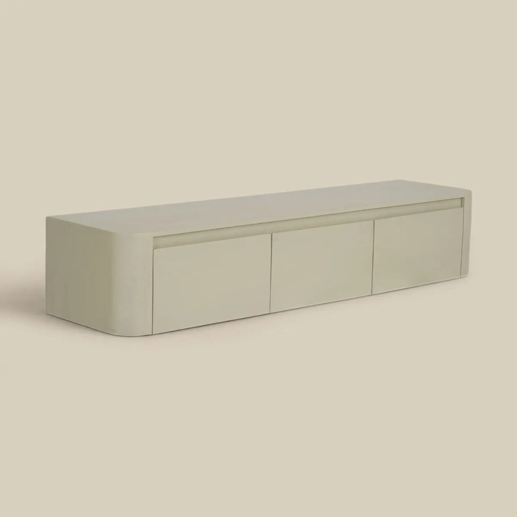Zwevend Tv-meubel Beige Ronde Hoeken 160 Cm - 160x40x30cm.