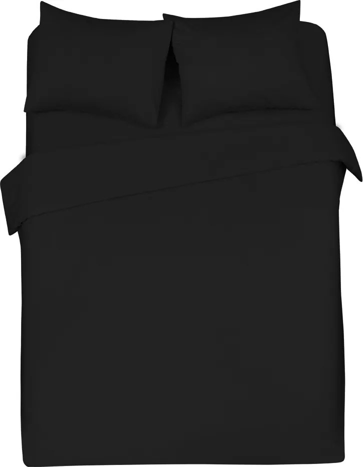 Dekbedovertrek Queen - 100% katoensatijn - 140x200/220 - zwart