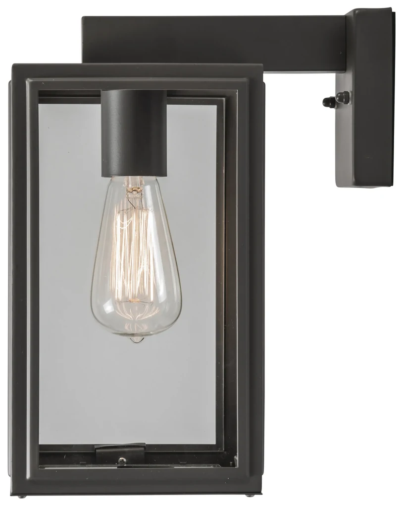 Industriële buiten wandlamp grijs IP44 - Sutton down Klassiek / Antiek, Landelijk / Rustiek, Retro E27 IP44 Buitenverlichting kubus / vierkant vierkant