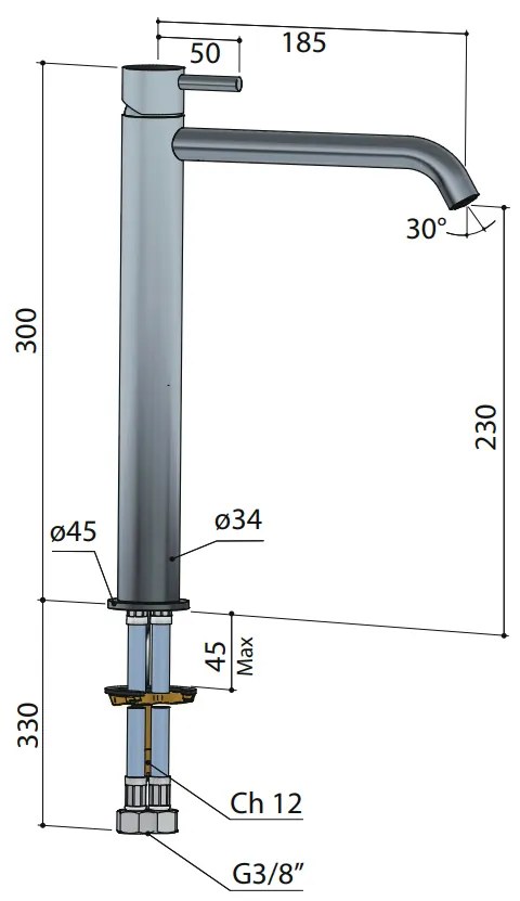 Hotbath Laddy Wastafelkraan Chroom LH003