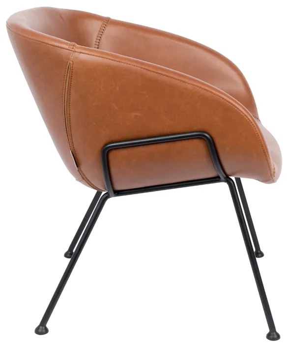 Zuiver Feston Design Fauteuil Bruin Leer