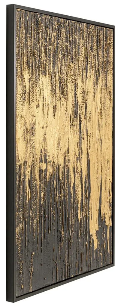 Kare Design Abstract Black Schilderij Goud Zwart