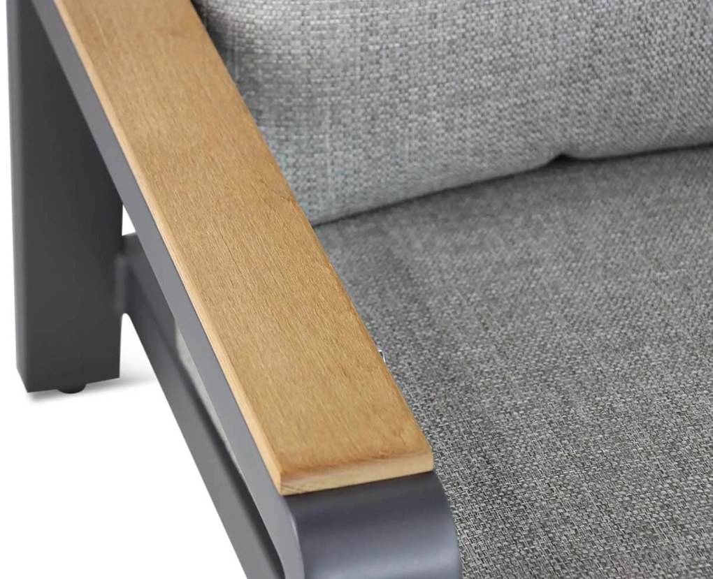 Stoel en Bank Loungeset 5 personen Aluminium/teak Grijs Osmen Manly