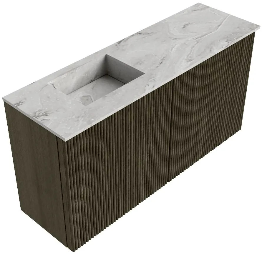 Mondiaz Joya DLux 80cm toiletmeubel shadow met wastafel faye links zonder kraangat glace