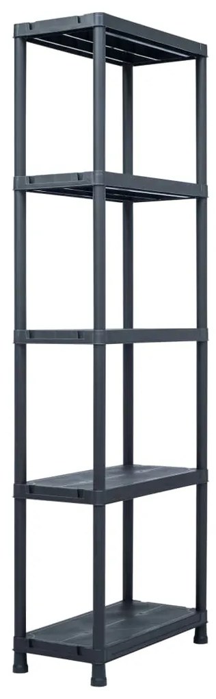vidaXL Opbergrek 125 kg 60x30x180 cm kunststof zwart