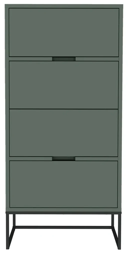 Tenzo Lipp Wandkastje Met 4 Lades Groen - 60x43x127cm. | BIANO