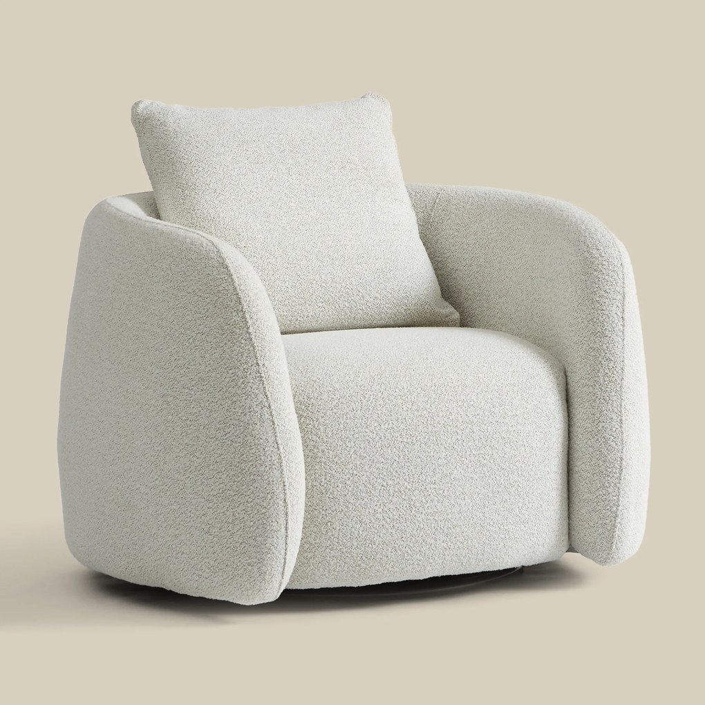 Ronde Fauteuil Creme Stof