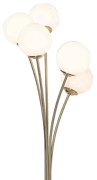 Moderne vloerlamp goud met opaal glas 5-lichts - Athens Modern G9 rond Binnenverlichting Lamp