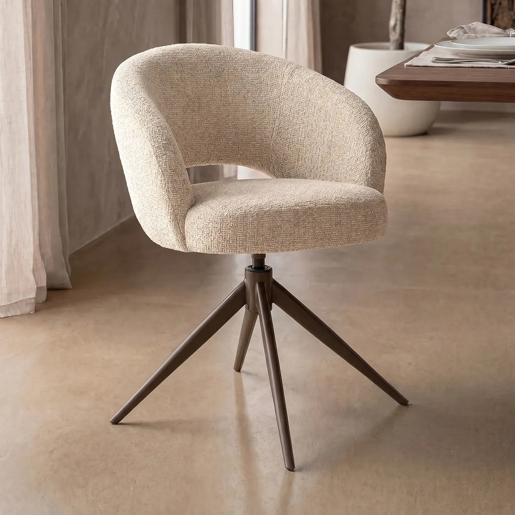 Eleonora Alissa Ronde Eetkamerstoel Beige