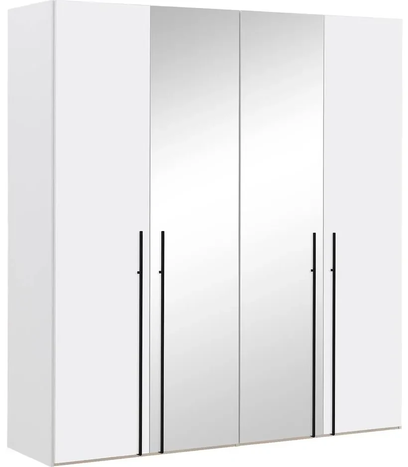 Goossens Kledingkast Easy Storage Ddk, Kledingkast 203 cm breed, 220 cm hoog, 2x draaideur en 2x spiegel draaideur midden