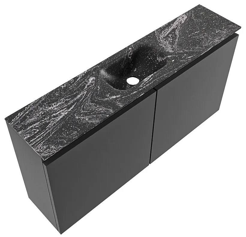 Mondiaz Ture DLux toiletmeubel 100cm dark grey met wastafel lava midden met kraangat