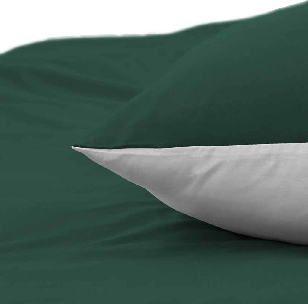 Dekbedovertrek Percal– 100% percal katoen – 240×200/220 – groen/wit