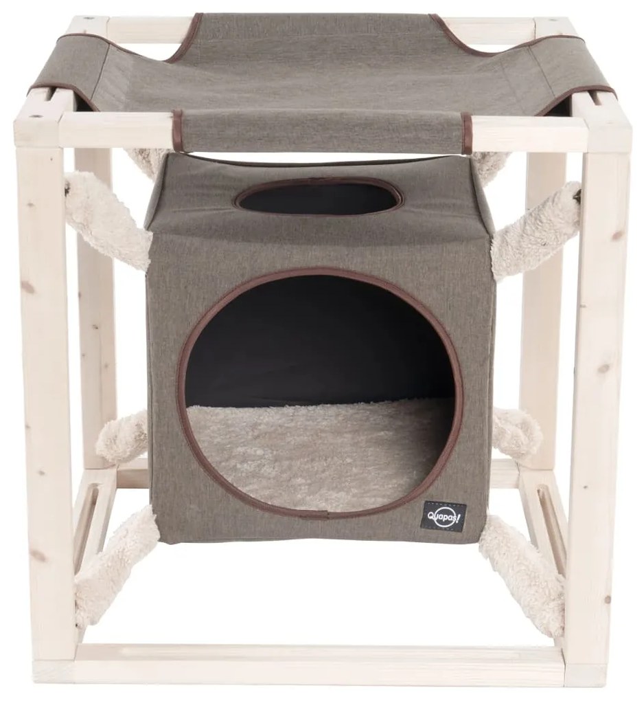 Quapas! Kattenbed met hangmat Catcube M 54x54x54 cm olijfgroen