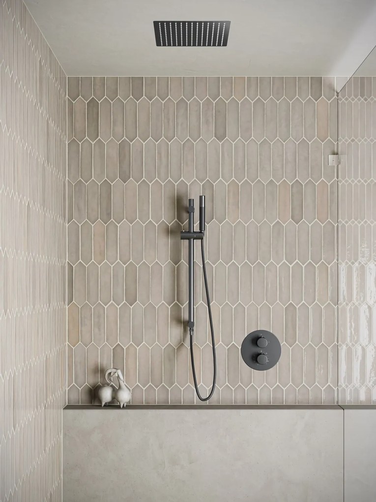 Saniclear Cube Pro inbouw regendouche rond met inbouw douchekop 30x30cm, glijstang en staafhanddouche verouderd ijzer - gunmetal