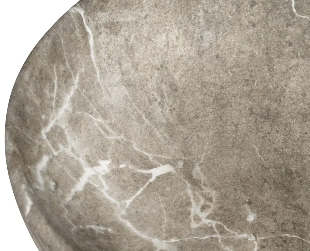 Sapho Rondane keramische waskom 60x42cm bruin marmer