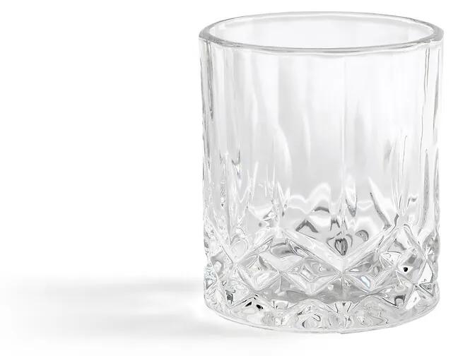 Set van 4 whiskyglazen in bewerkt glas, Ekos