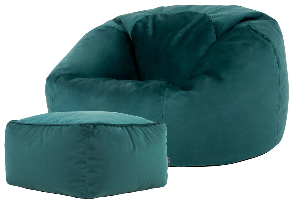 Aurora Classic Velvet Bean Bag + Footstool