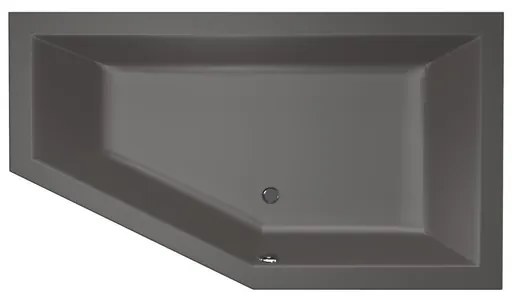 Xenz Society Hoekbad - 160x90x53 - afvoer Midden - Rechts - acryl - antraciet 6882-05