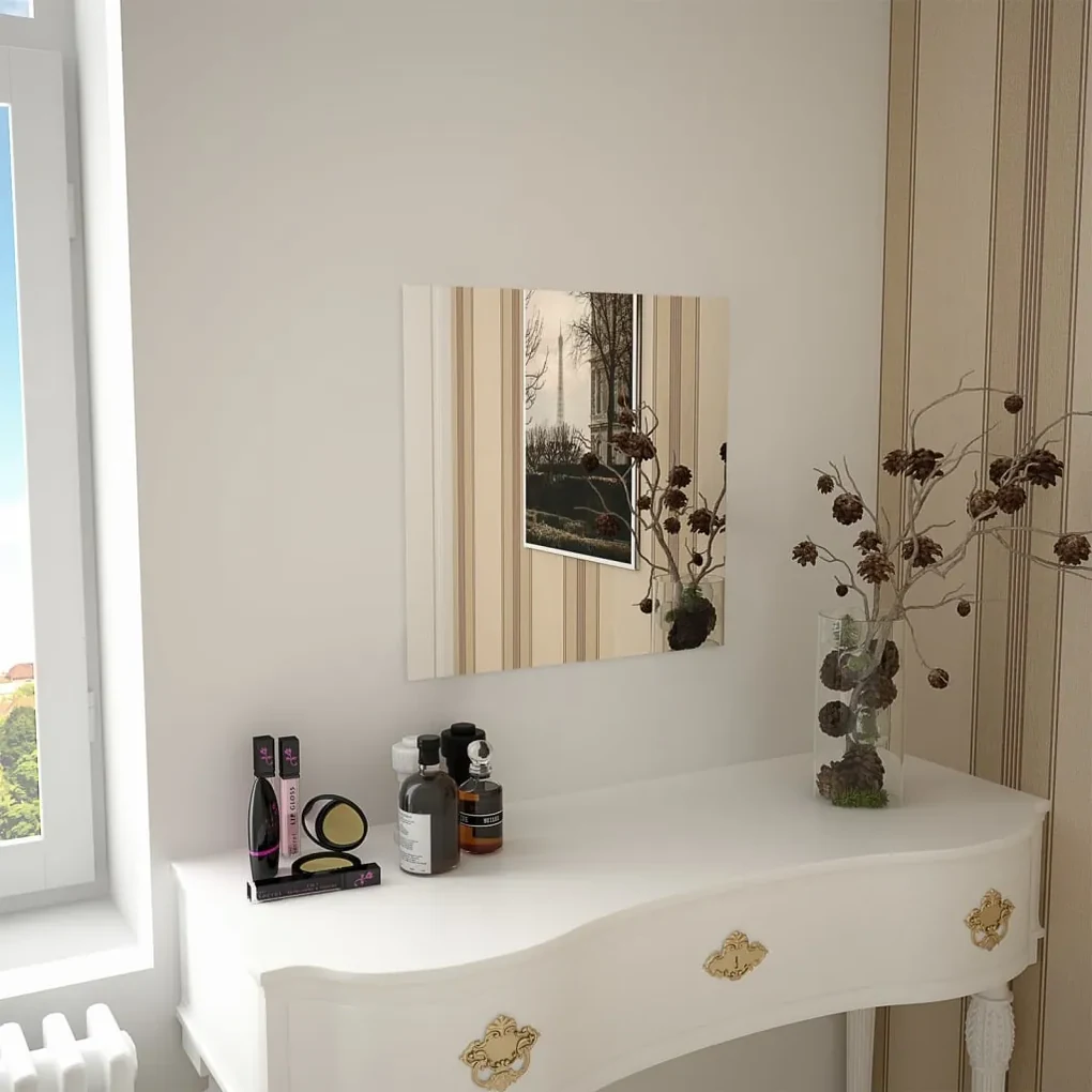 vidaXL Wandspiegel vierkant 50x50 cm glas