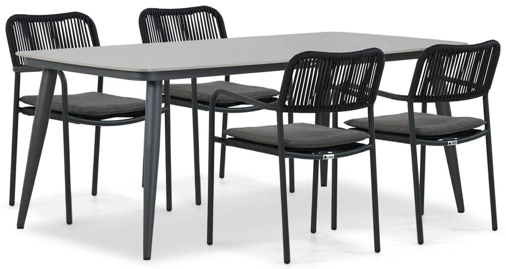 Tuinset 4 personen 180 cm Aluminium/rope Grijs Coco Penya/Vienna
