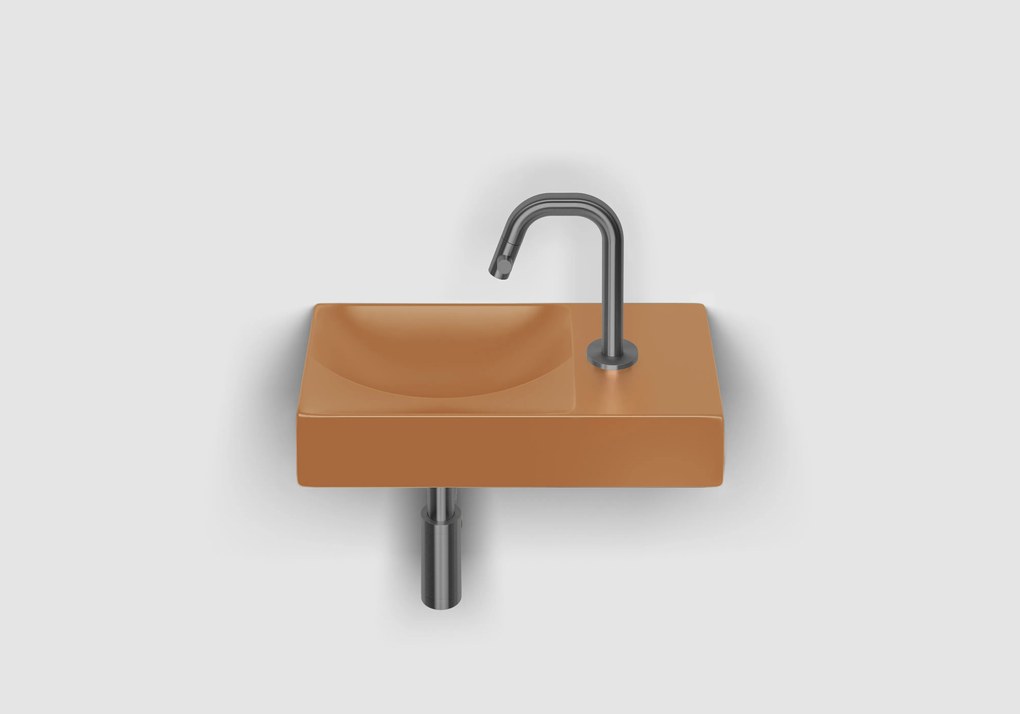 Clou Vale keramische fontein 38cm zand met Kaldur toiletkraan gunmetal geborsteld PVD