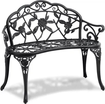 VEVOR Metalen tuinbank, terrasbank, 987 mm parkbank, draagvermogen 2118 kg, 3-persoons tuin- en parkbank met rugleuning en armleuningen, vintage bank voor tuin, park, tuin, veranda