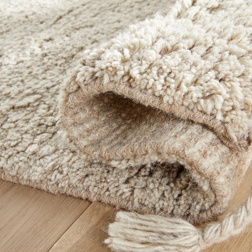 Tapijt XL in wol, handgestrikt, Néroli