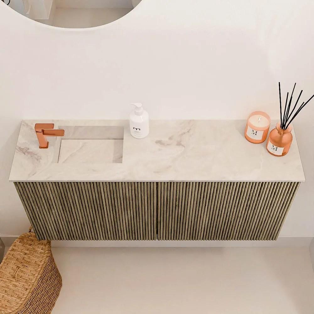 Mondiaz Joya DLux 90cm toiletmeubel dusk met wastafel faye links 1 kraangat frappe
