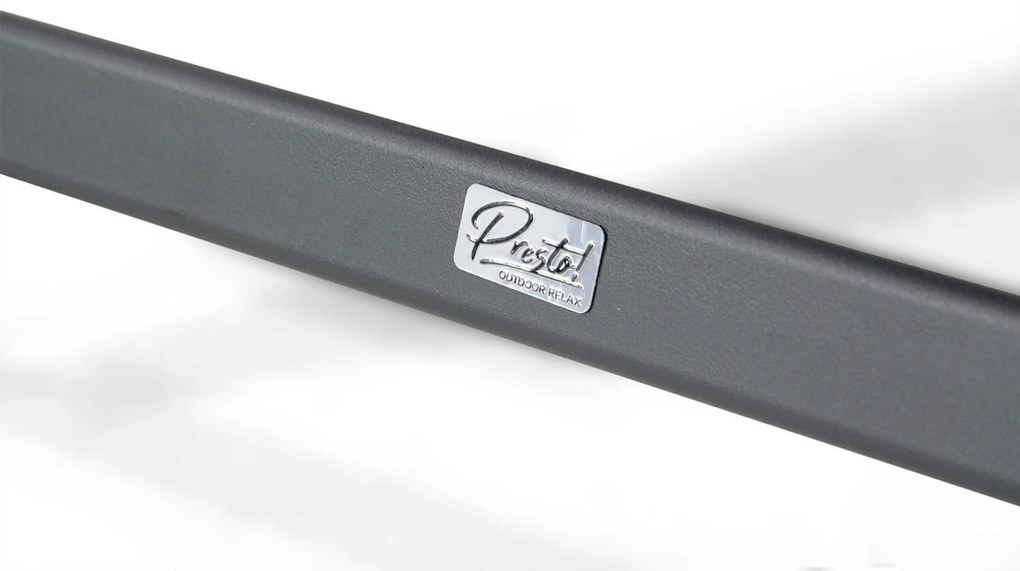 Tuinset 6 personen 220 cm Aluminium/Textileen /Graniet/Aluminium/textileen Grijs Presto Vasto/Graniet